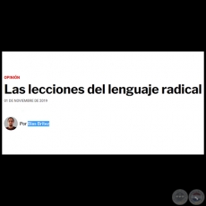 LAS LECCIONES DEL LENGUAJE RADICAL - Por BLAS BRÍTEZ - Viernes,  01 de Noviembre de 2019